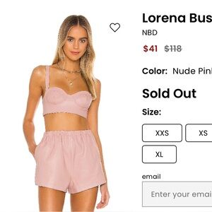 Revolve NBD Women's Blush Pink Bustier Top size XS